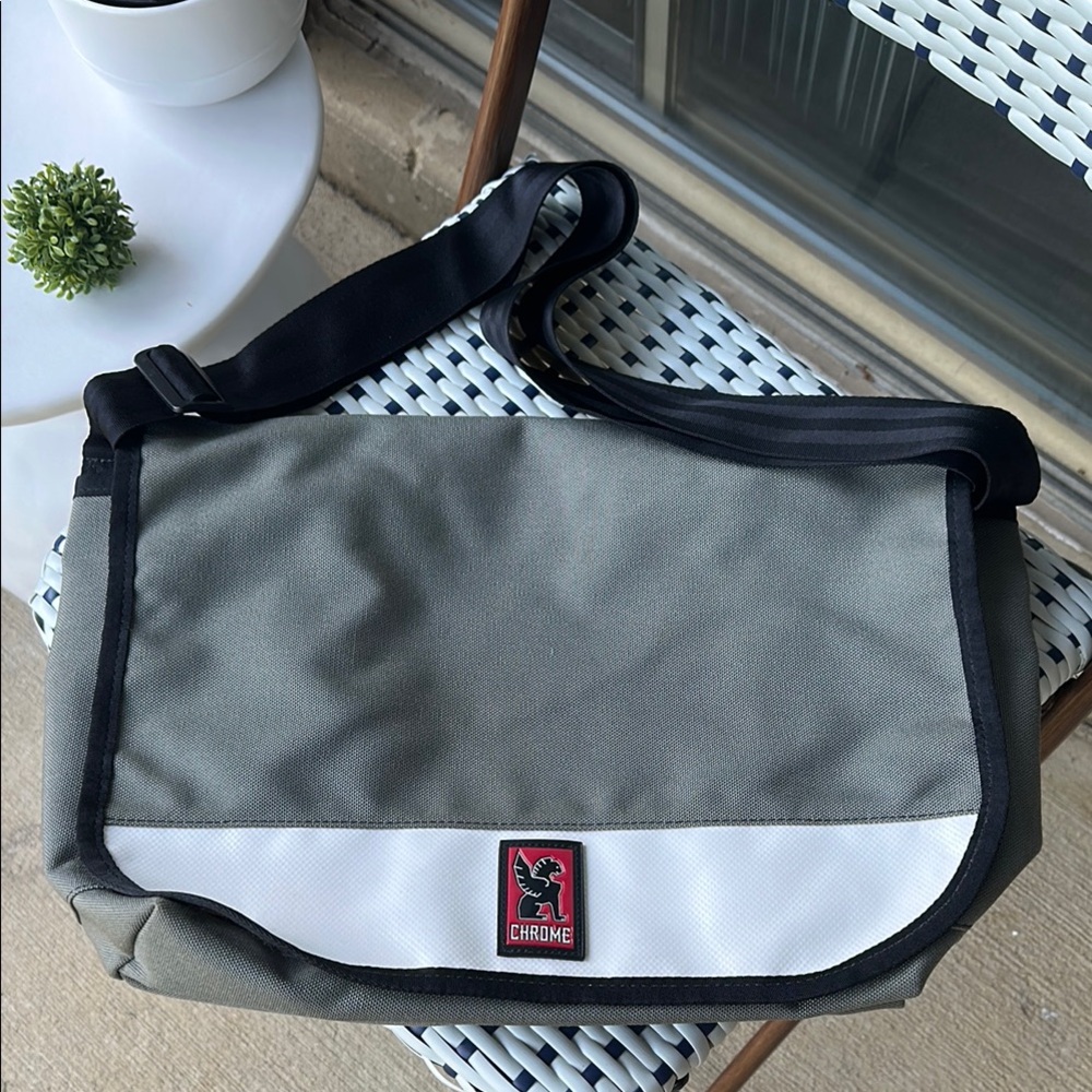 Olive Green and Black Messenger Bag